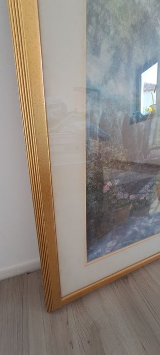 Quadro muito grande decorativo com impressão jardim 83x83cm