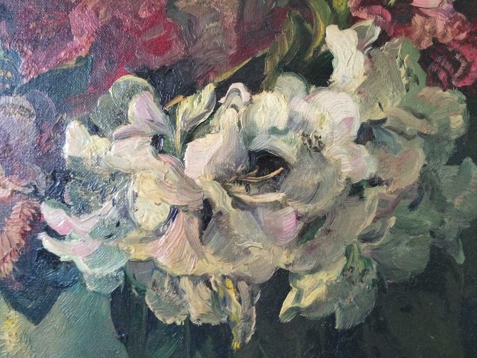 Obraz Martwa natura z przekwitającymi kwiatami, Olej na płótnie