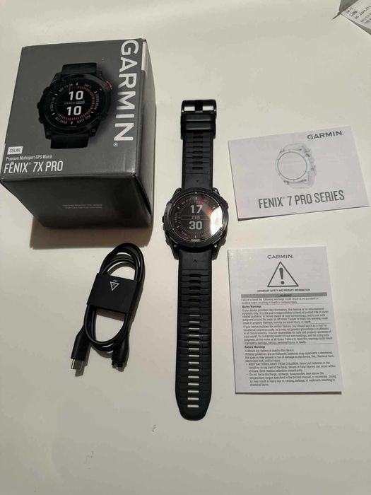 Smartwatch Garmin Fenix 7X Pro Solar + pudełko, ładowarka i instrukcje
