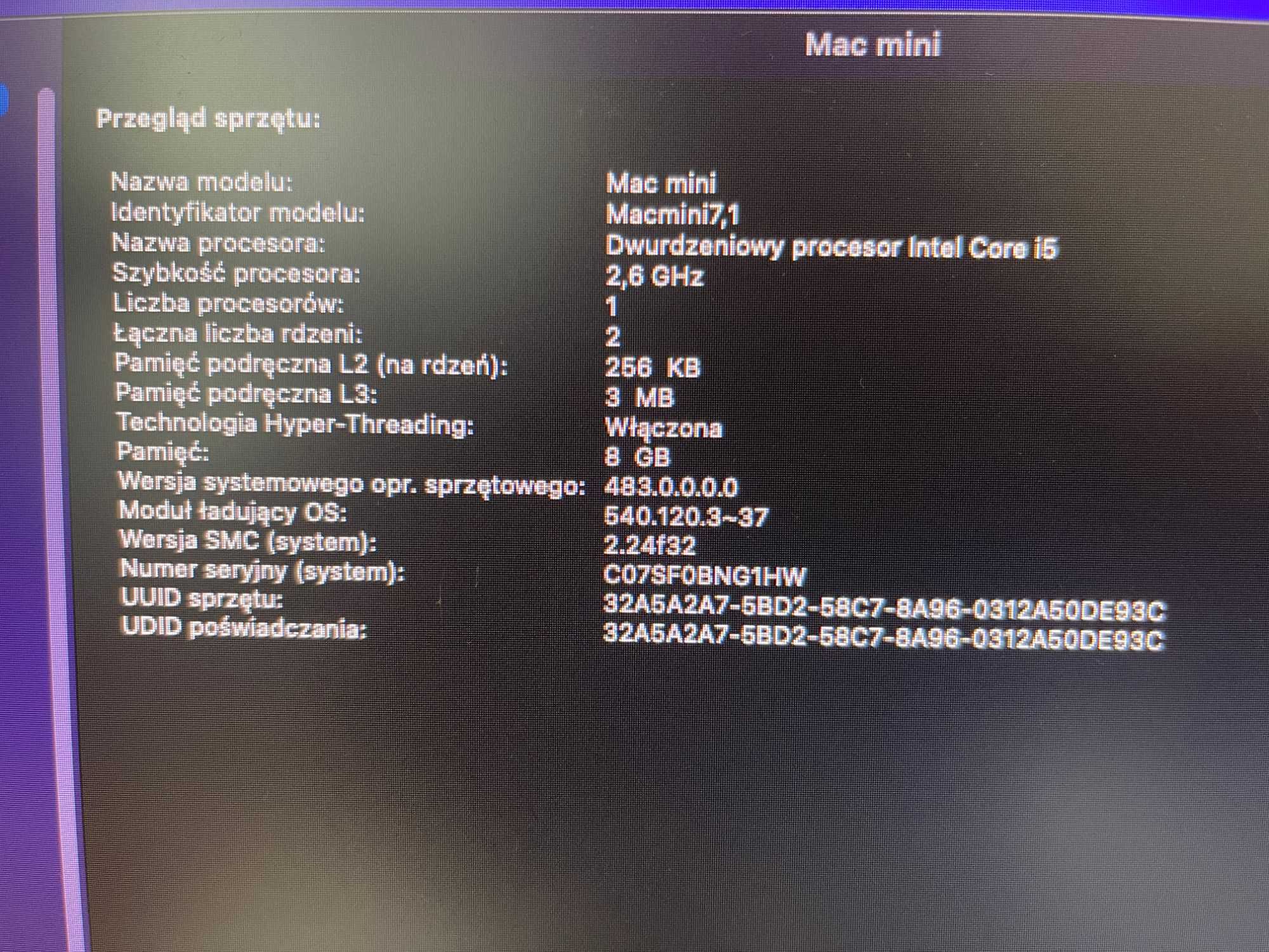 Mac Mini (2014)  I5 2x2,6GHz, 8GB RAM, 1TB HDD