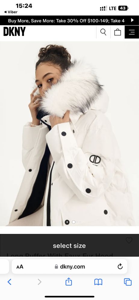 DKNY куртка зимняя
