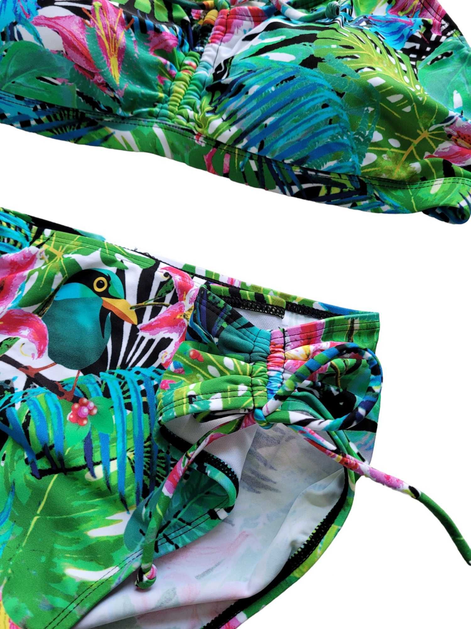 Nowy strój kostium kąpielowy 42,XL bikini liście komplet BonPrix