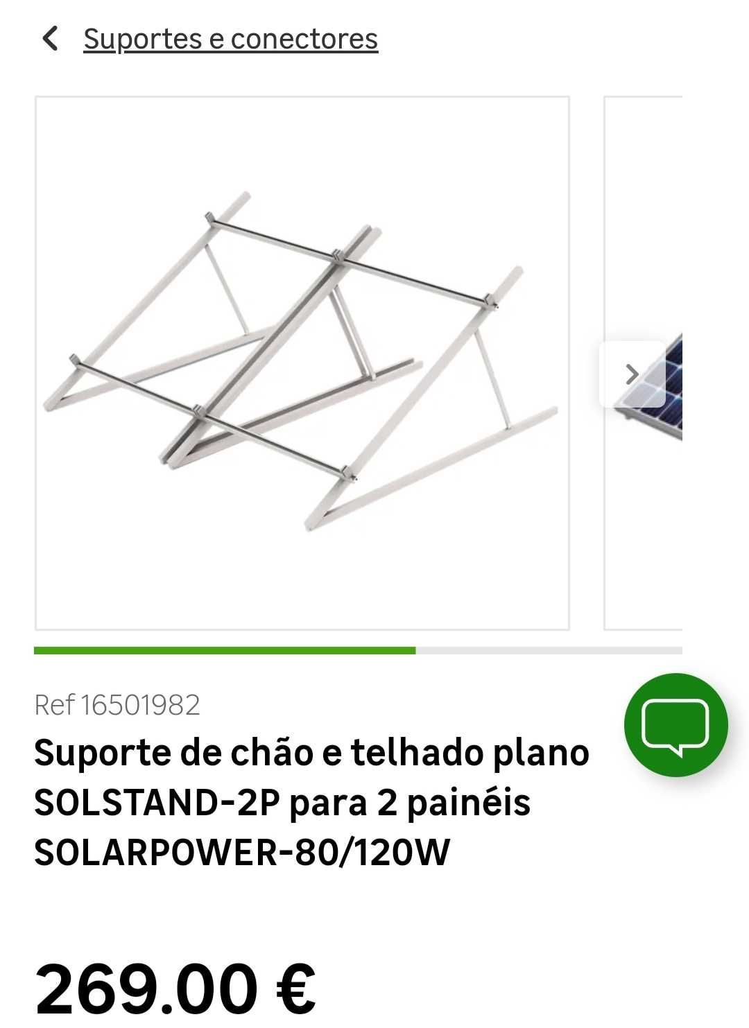 Suporte metálico para 3 painéis solares