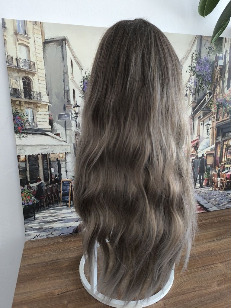 Peruka ciemny blond odrost fale nowa długa 75cm