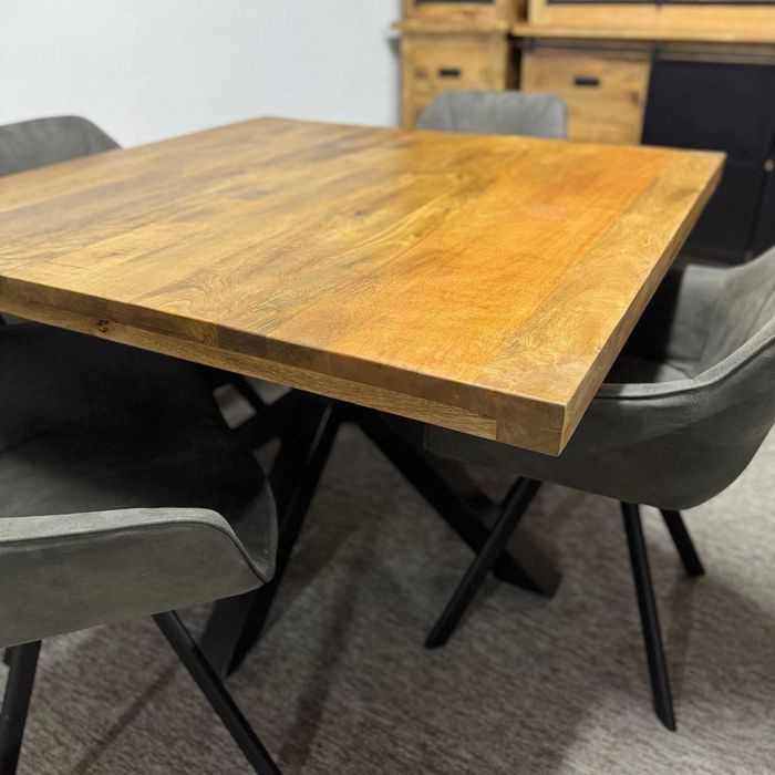 Piekny kwadratowy stół egz drewno mango 120cm styl LOFT Nowy F-Vat