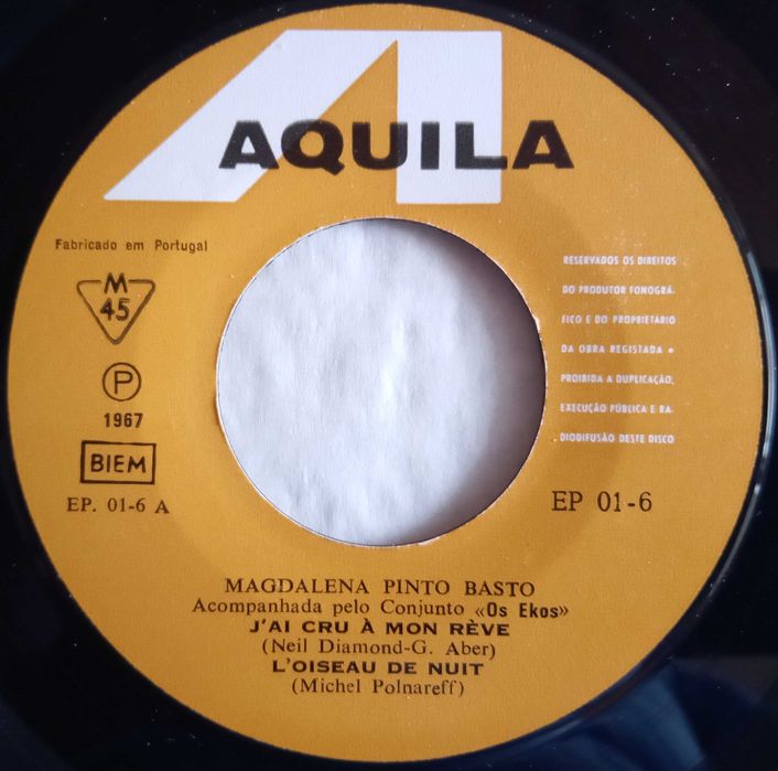Magdalena Pinto Basto	- - - - -	Acompanhada Pelo Conjunto Os Ekos	- EP