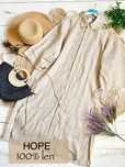 Hope Pinch Dress sukienka tunika koszula lniana unisex linen paski len