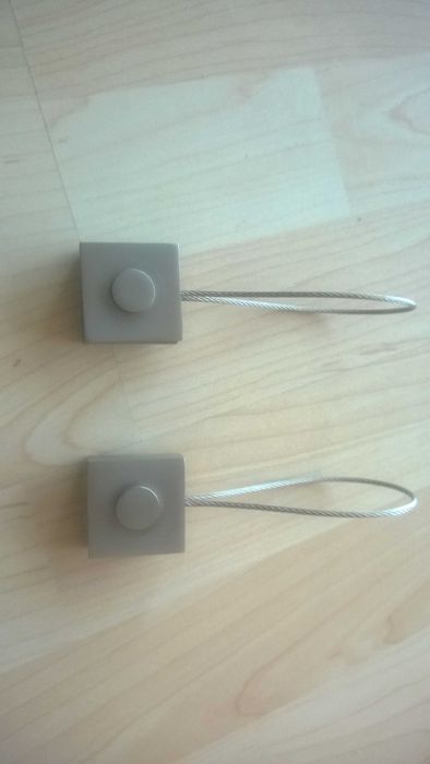 Conjunto 2 suportes para prender cortinados em inox, com iman, novos