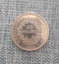 Francja. 50 franków 1974 r.. Piękna, srebrna