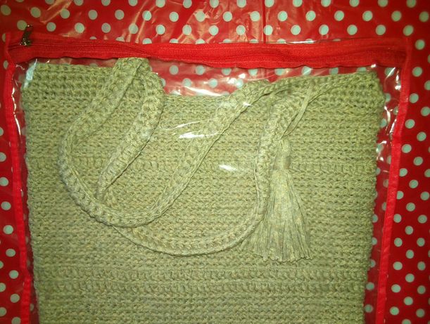 Сумка шоппер эко сумка пляжная лен плетеная женская летняя льняная