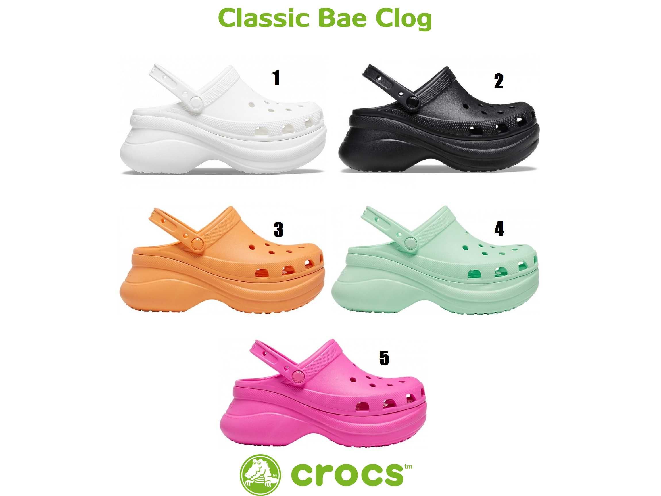 Жіночі крокси взуття на високій платформі Crocs classic Bae Clog!