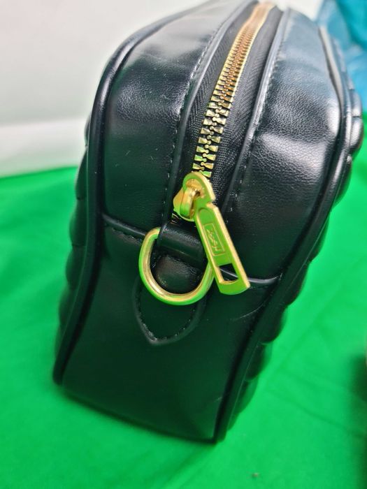 Torebka srednia Torba YSL prazkowana czarna skórzana kuferek Premium