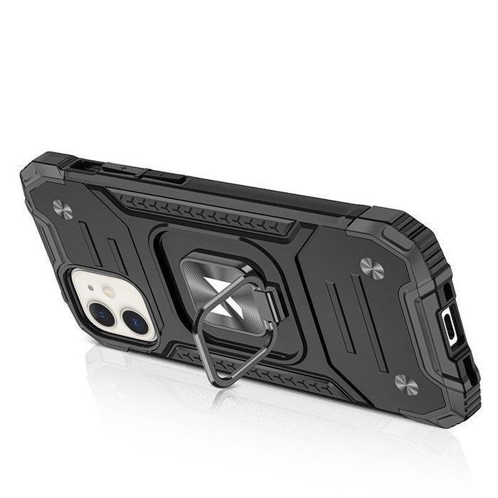 Wysokiej Jakości Pokrowiec Ring Armor do iPhone 14 - Czarny