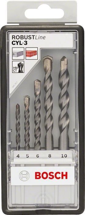 Zestaw Wierteł Cyl-3 Fi 4,5,6,6,8,10,12 7Szt.