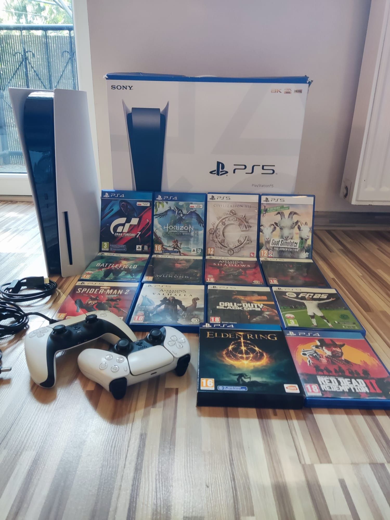 PlayStation 5 ps5 z napędem na płyty spiderman 2 call fc25 assassin