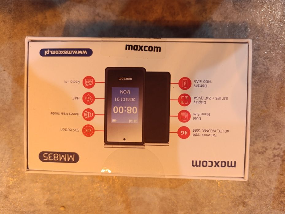 Telefon Maxcom MM835 nowy czarny