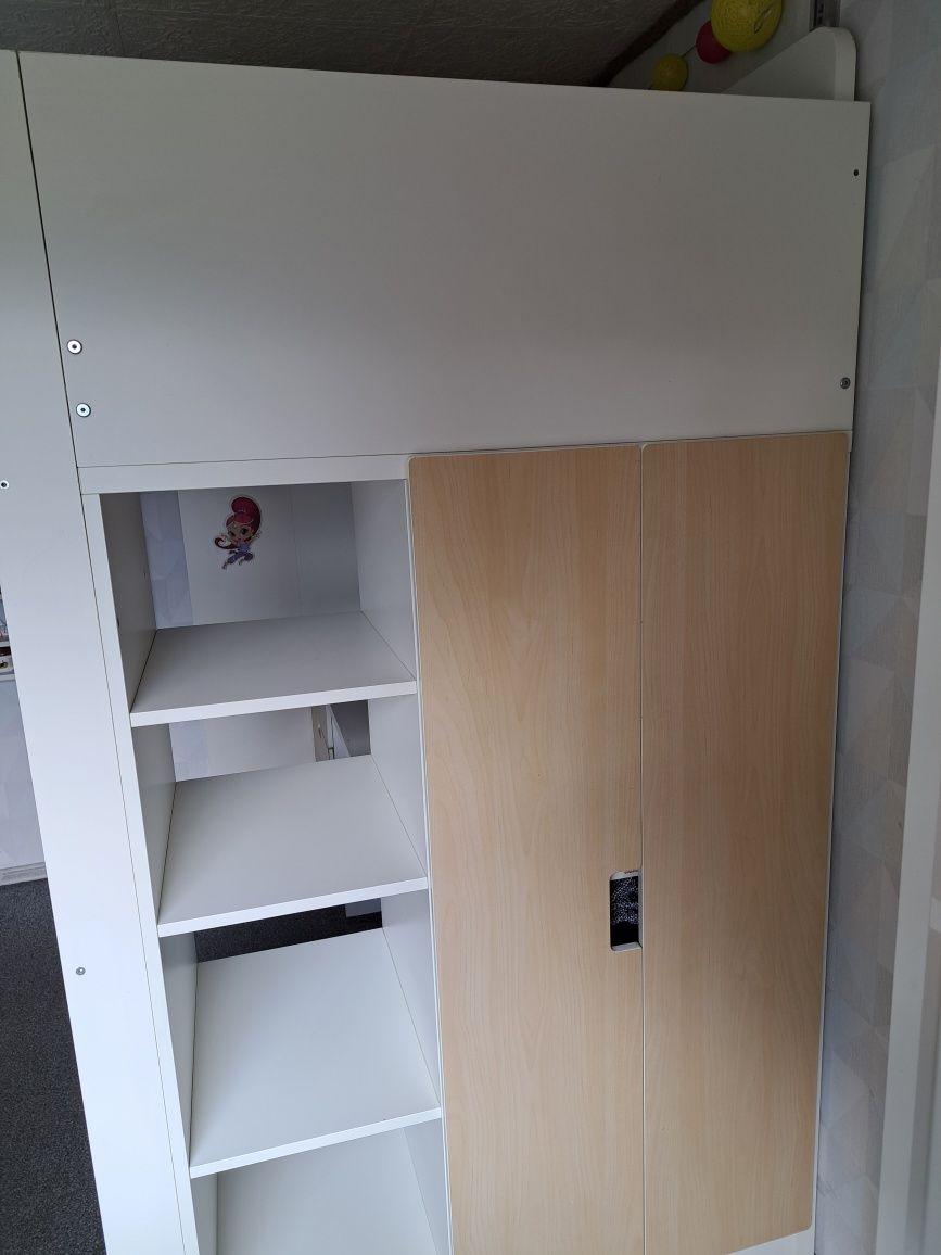 Łóżko piętrowe z biurkiem Ikea SMASTAD