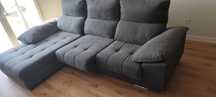 Sofá chaise longe cinza