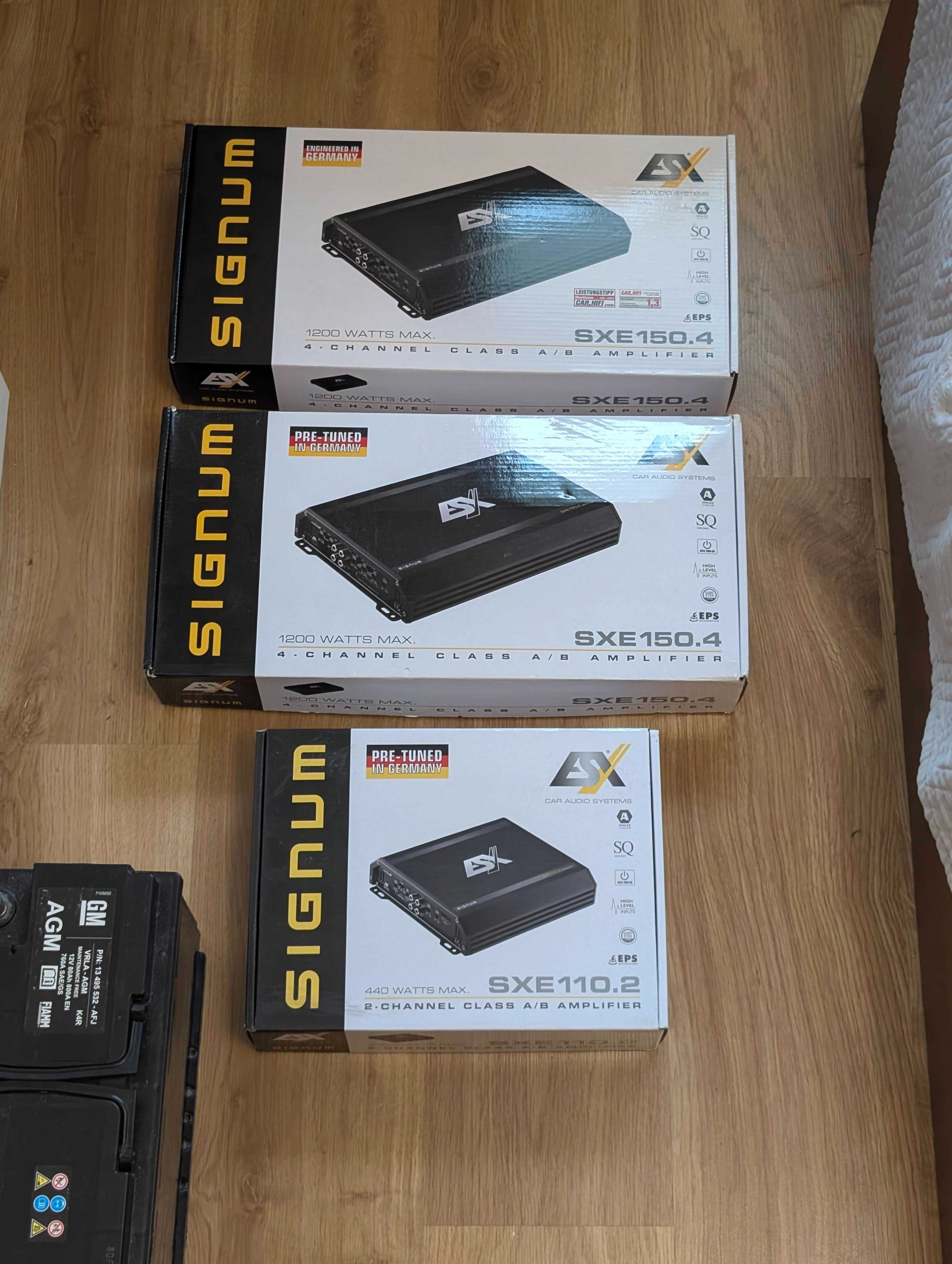 wzmacniacz samochodowy, producent ESX – model SXE150.4, gwarancja