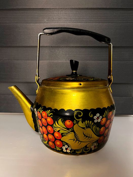 Чайник Хохлома,роспись хохлома,чайник СССР,горшочек в подарок