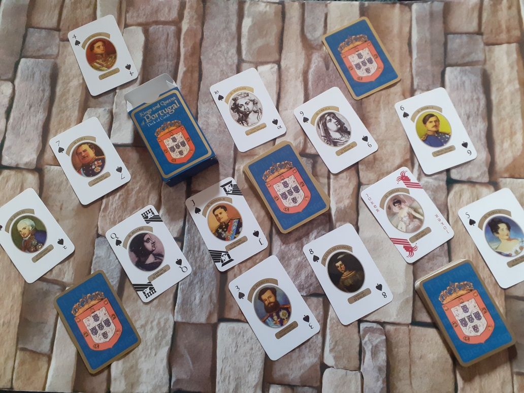 Coleção jogo Baralho Cartas Reis e Rainhas Monarquia Portugal