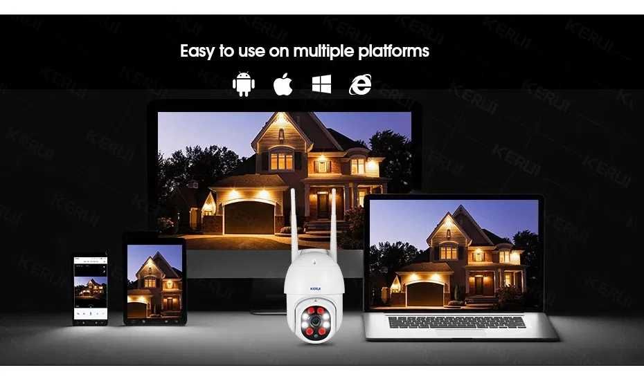 Уличная поворотная IP-камера Wi-Fi Kerui для наружного видеонаблюдения