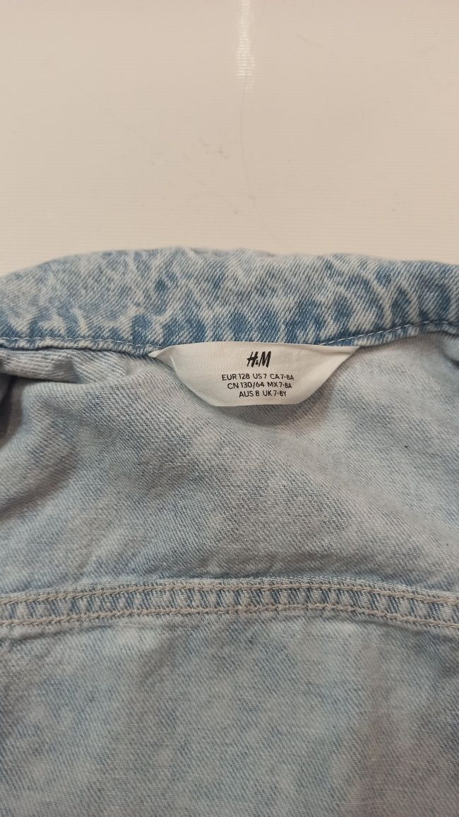 Kurtka jeansowa H&m rozmiar 128 stan b. Dobry