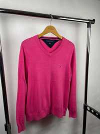 Sweter w serek Tommy Hilfiger M różowy