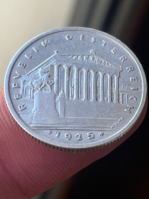 Moeda em prata 1925 Austríaca