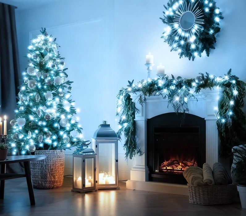 Lampki choinkowe 500 led 50 światełka druciki ryż girlanda zimny biały