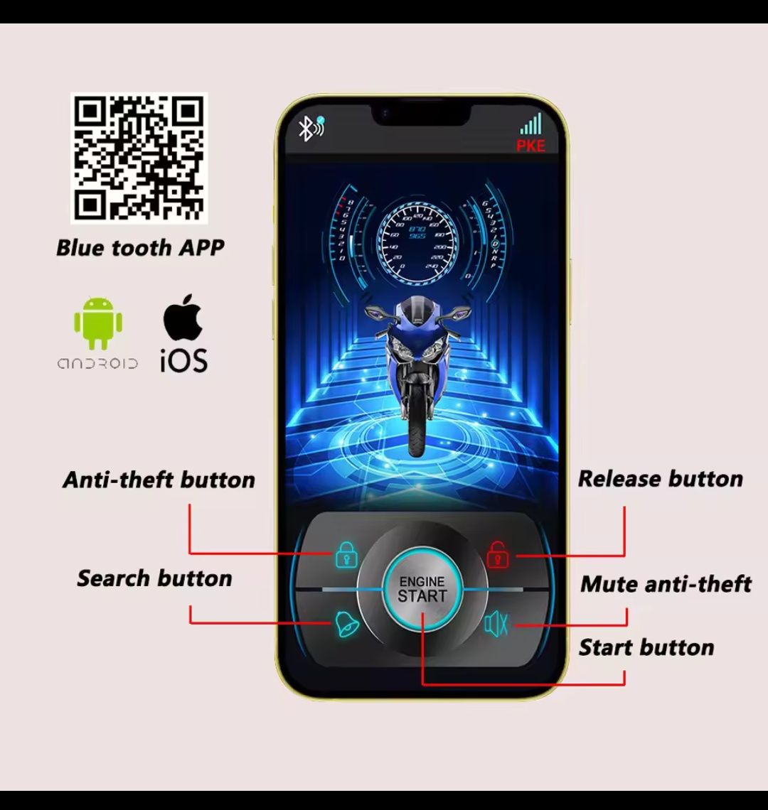Сигнализация для мотоцикла - мопеда , пульт 315 МГц ,bluetooth -2025-