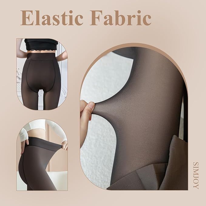 Calça legging térmica feminina com forro de lã de veludo translúcido