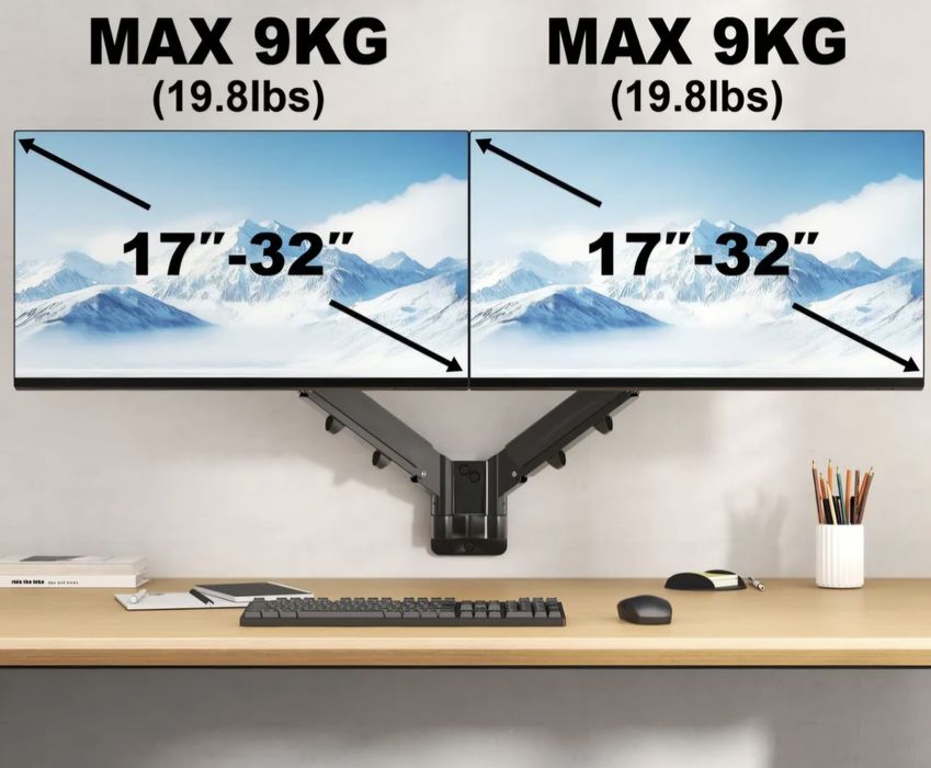 !! Uchwyt do 2 monitorów 17-32" Ścienny PREMIUM SLIM !!