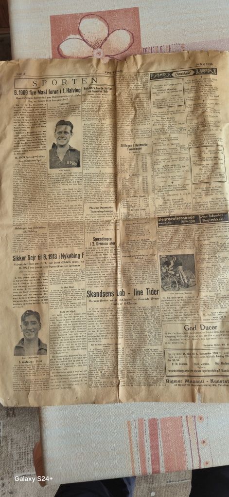Gazeta z 1940 Dania