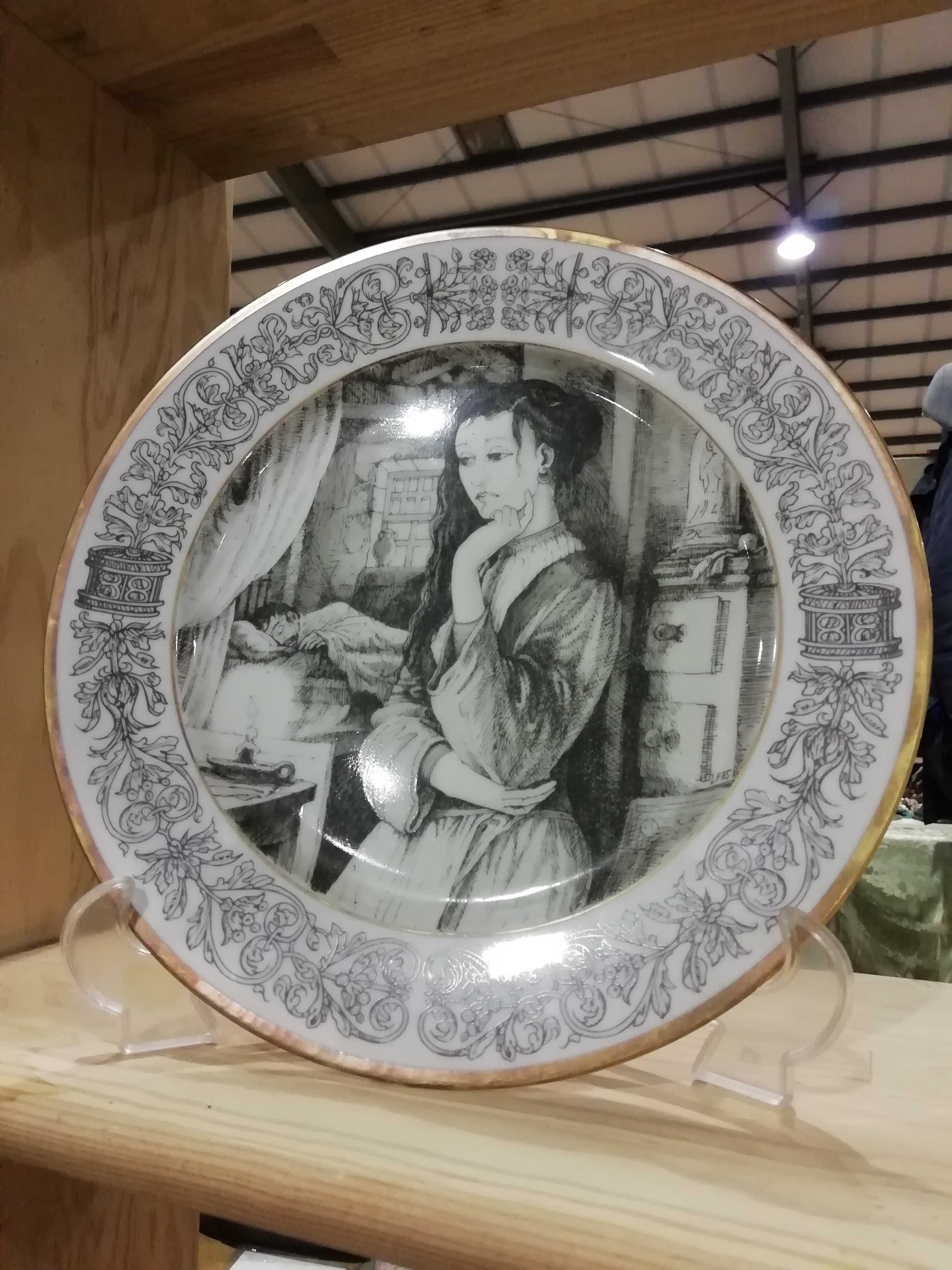 Lima de Freitas - Camilo, Camões, Pessoa e Eça-4 pratos porcelana