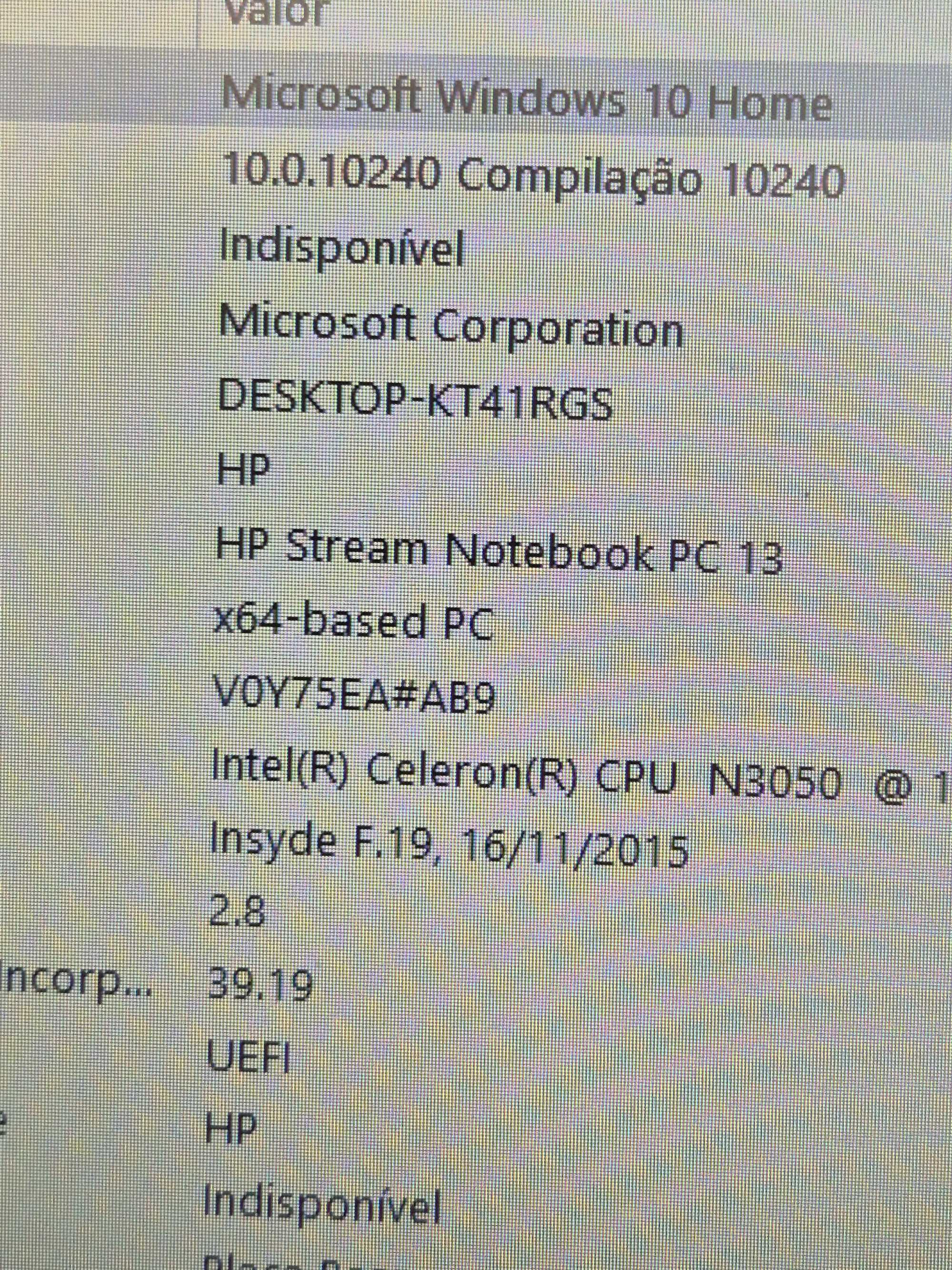 Motherboard HP 13-C103np stream processador N3050 testada sem anomalia
