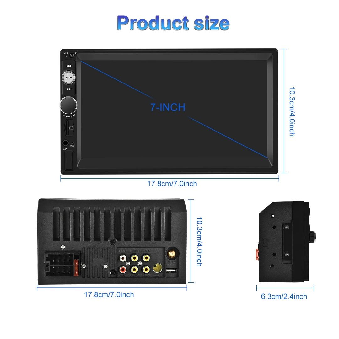 Rádio 2din 7" CARPLAY e Android Auto sem fios Bluetooth FM USB novo