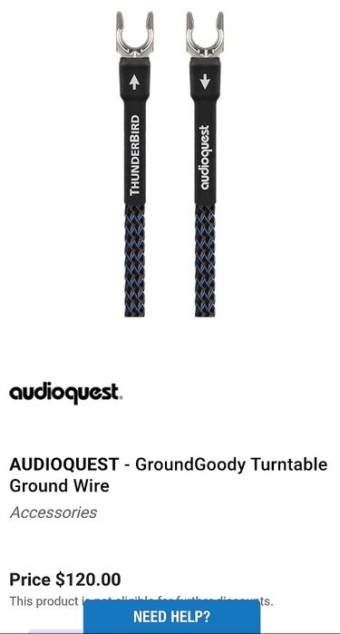 Audioquest Ground Goody SATURN SPADE-S 1 m GRAMOFON uziemienie