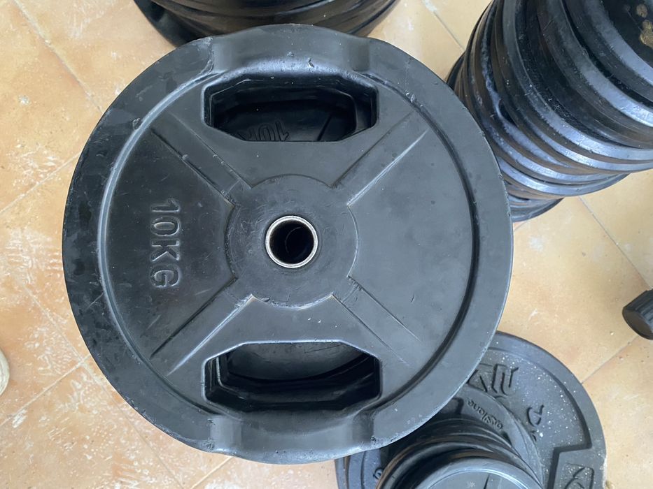 Disco rodela 10kg com pega revestimento borracha