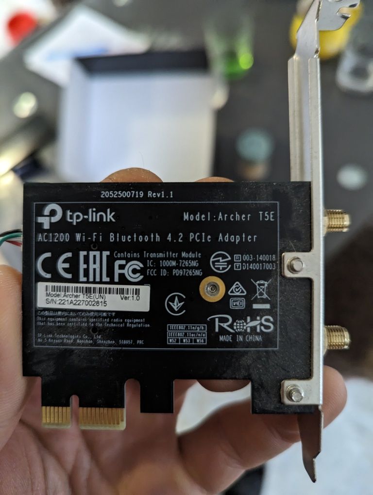 Wi-Fi 2,4 та 5ггц Bluetooth 4.2 адаптер TP-Link AC1200 PCI Express