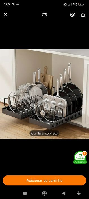 Conjunto de 2 Organizadores para Utensílios e Frigideiras – Práticos e