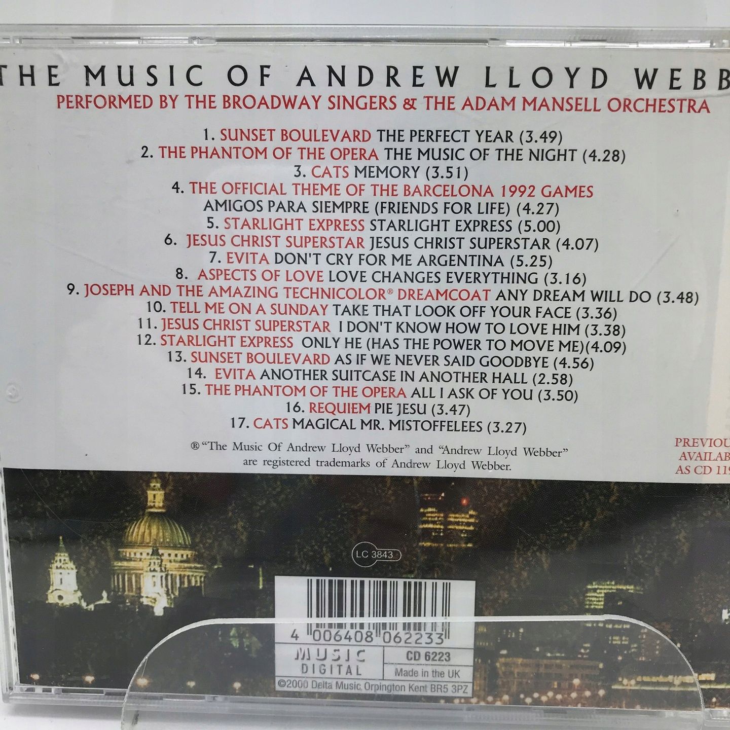 Cd - Various - The Music Of Andrew Lloyd Webber