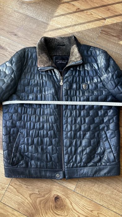 Чоловіча зимова шкіряна дублянка Philipp Plein