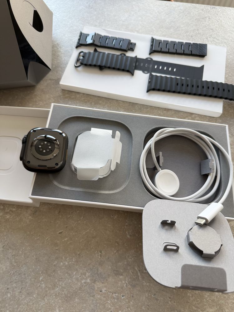 Apple Watch Ultra 2 49mm Black Titanium Case with Black Ocean Band