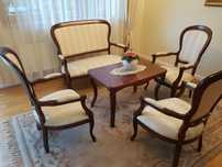 Komplet wypoczynkowy, elegancki 3 krzeseł i sofy ZILLO styl kolonialny