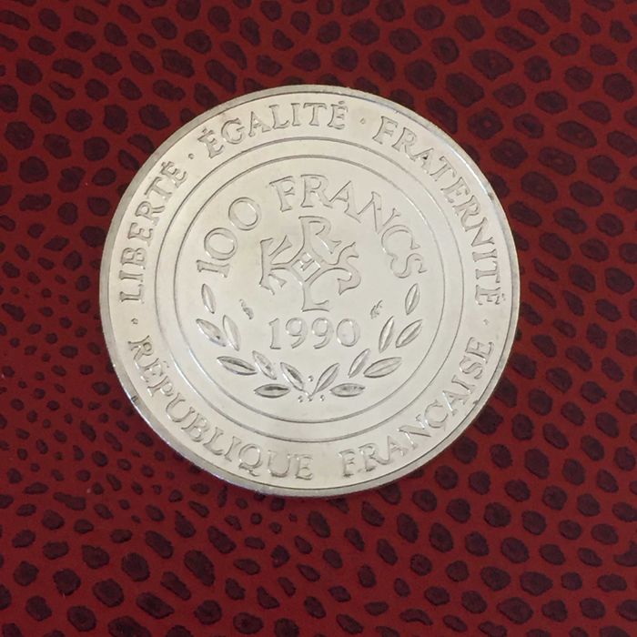 França 100 Francos 1990 CARLOS MAGNO - prata