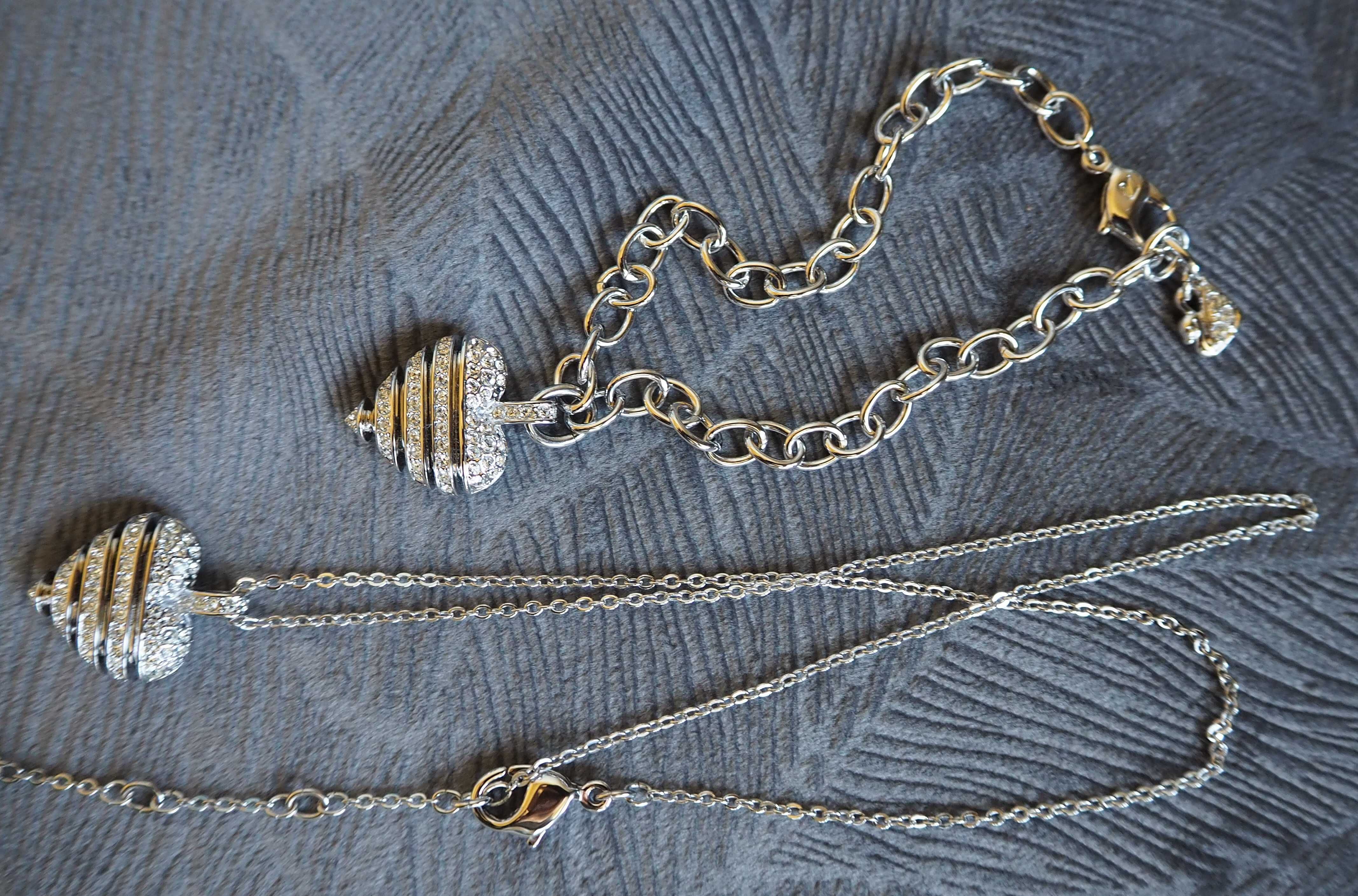 Swarovski naszyjnik + bransoletka charms z cyrkoniami