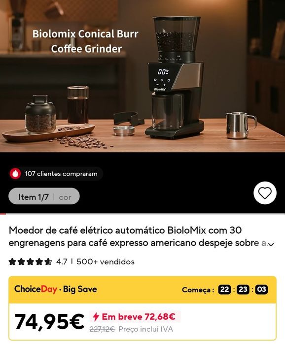 Moedor de café elétrico automático BioloMix