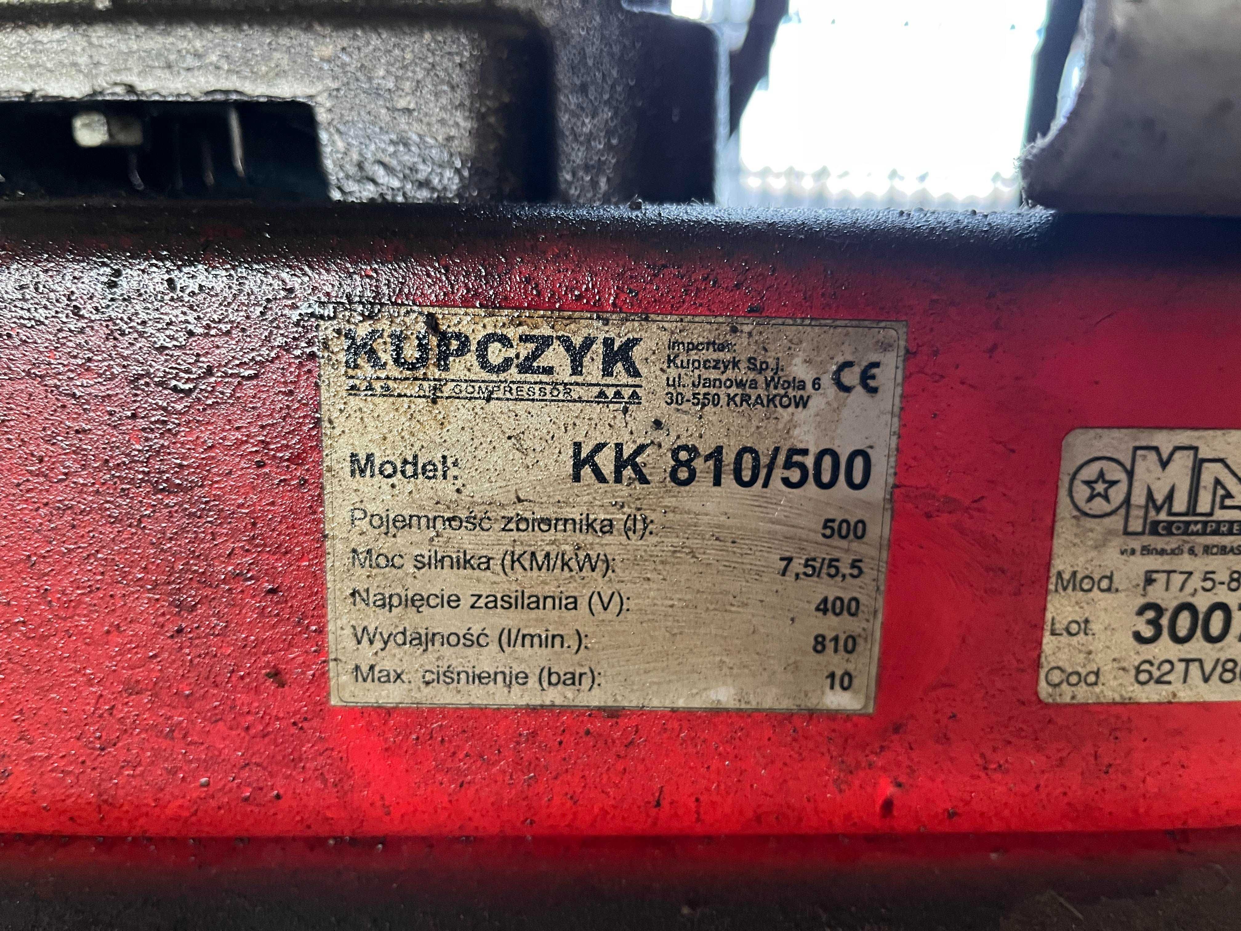 Kompresor tłokowy KUPCZYK  MA COMPRESSORI – syndyk ogłasza przetarg