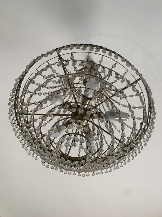 CANDEEIRO DE VIDRO PRATEADO - de 1990